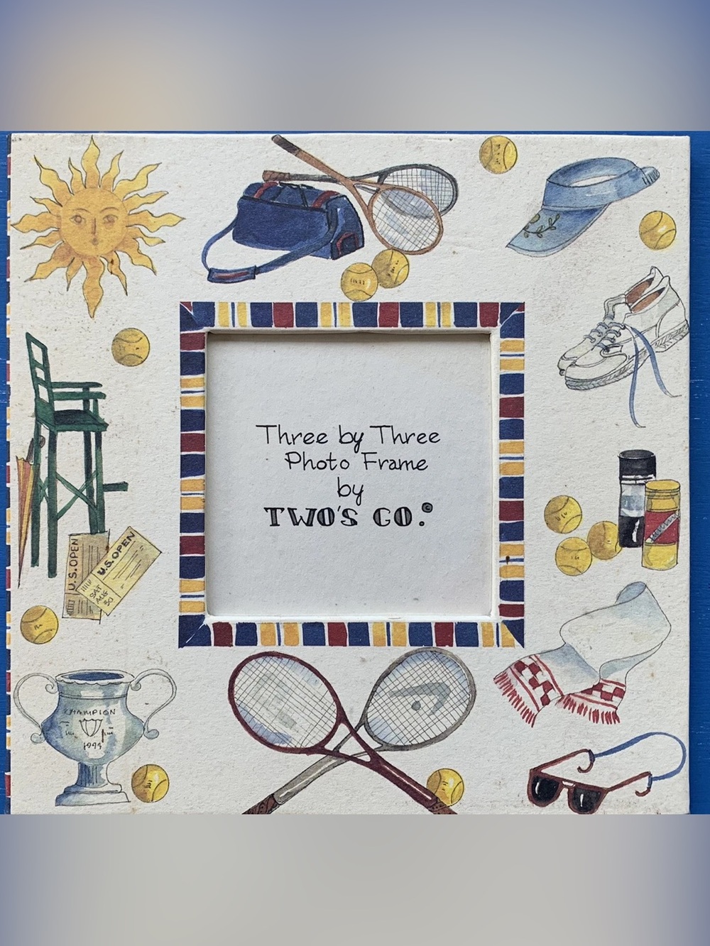 Vintage 90s Two's Company Tennis Theme Photo Frame Retro US Open NWT